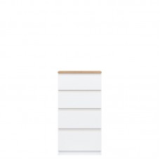 Koka kumode REMI RM04 ,balts/ozols evoke